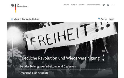 Die Bundesregierung – Desktop-Ansicht